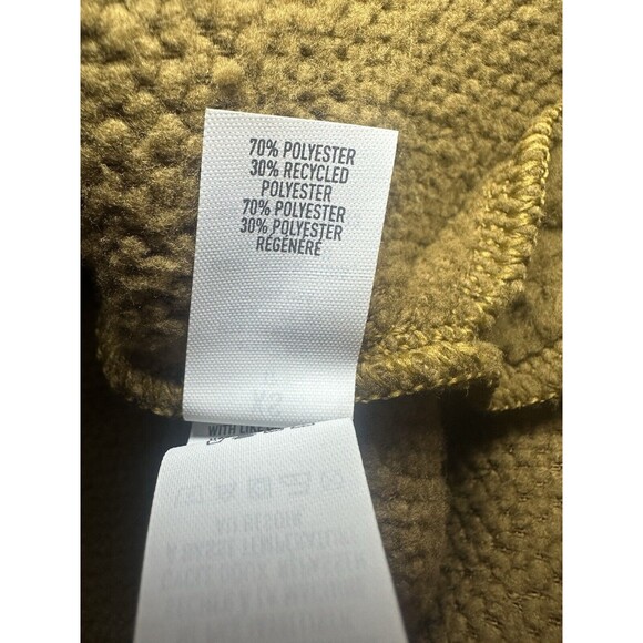 AERIE Oversized Dream Sherpa Quarter Zip Burnt Yellow Brown Sweater XS NWT - Picture 7 of 10